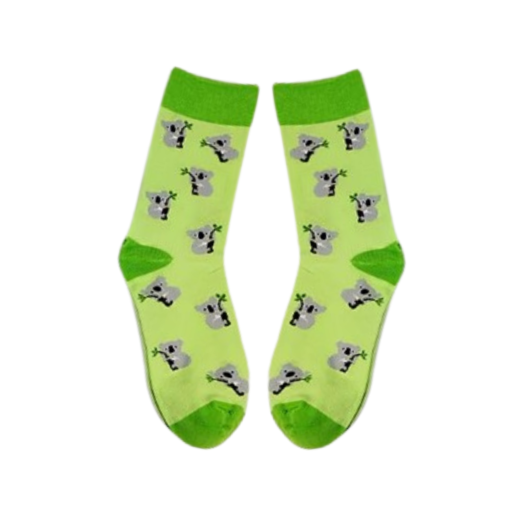 Lime Green Koala Socks
