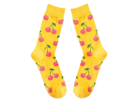 Yellow Cherry Socks