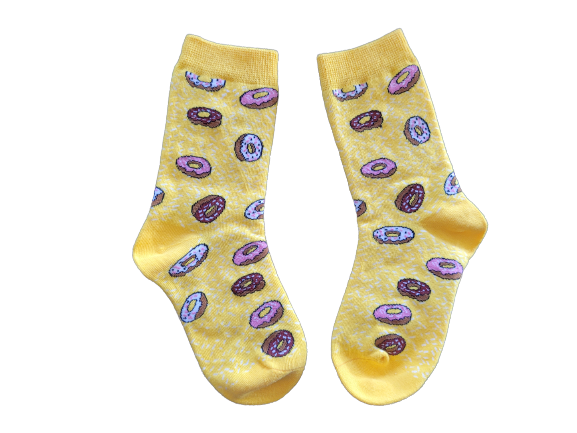 Yellow Donut Socks for Kids