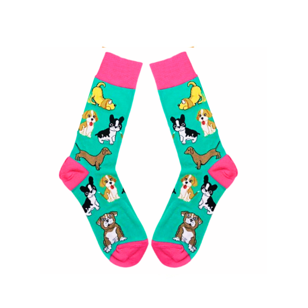 Socks with dogs on them