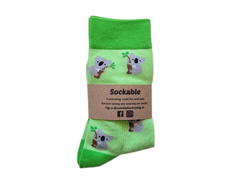 Lime Koala Socks Sockable Fundraising 